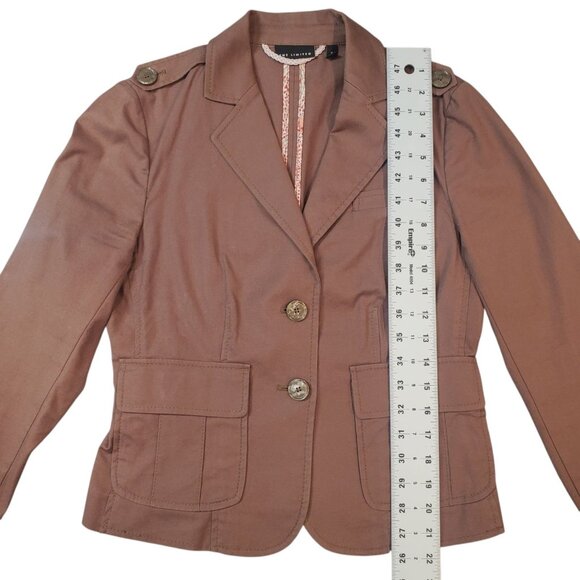 The Limited Womens Blazer Jacket 2 Brown Notch Lapel Pockets Single Breasted - Picture 10 of 13